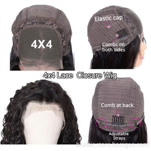Yaki Kinky Straight Real Human Hair Wig Yaki 4x4 Lace Wig Straight Hair 150% Density Real Human Hair Lace Wig Shipped same day